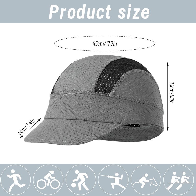 phnydreg 3Pcs Cycling Cap for Men Women Cooling Skull Cap Under Helmet Liner with Sun Visor for Summer Running Bike Outdoor Sports Multi - Image 2
